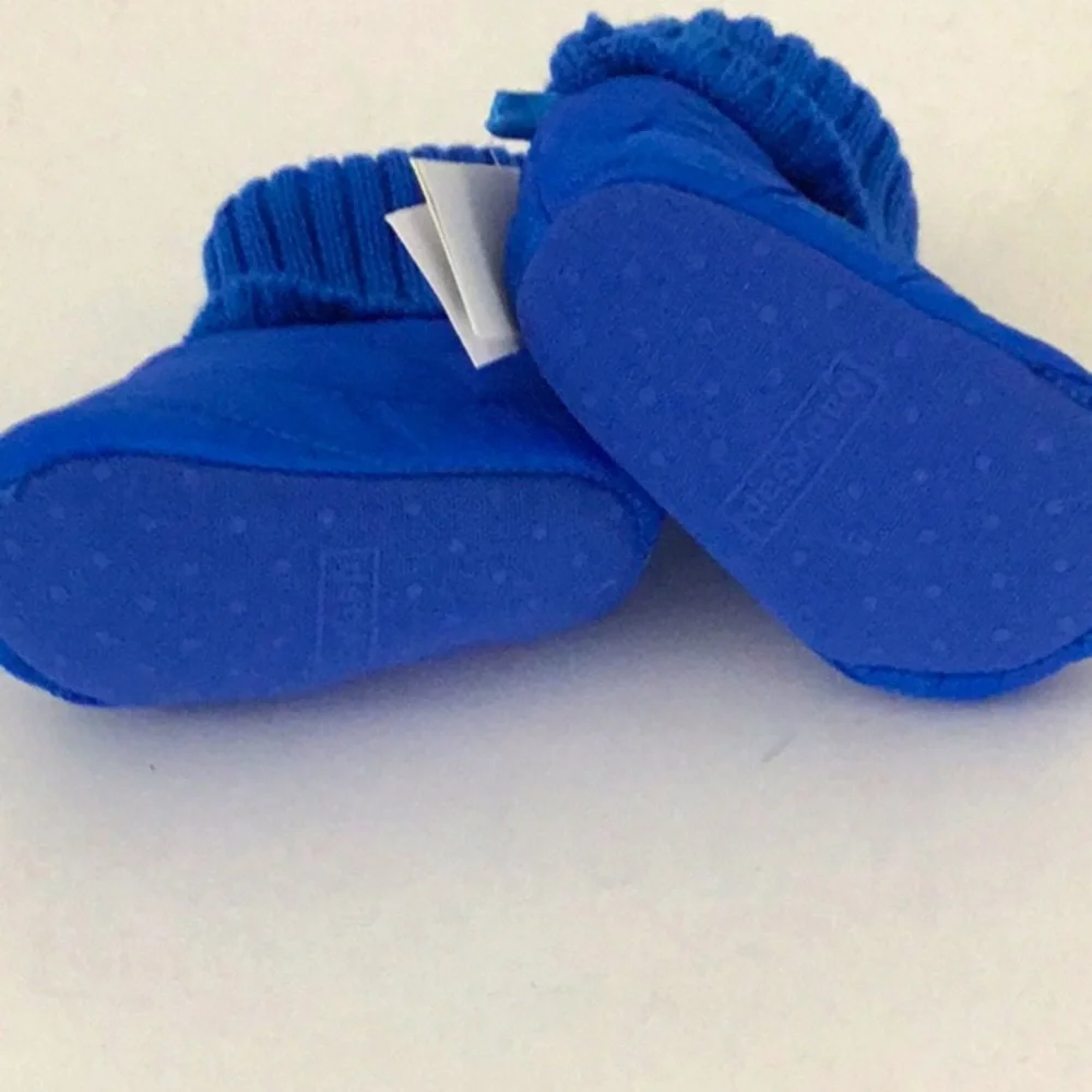 Baby Gap Blue Puffer Bootie Slipper Socks Winter Unisex. Infant Size 3-6 Months